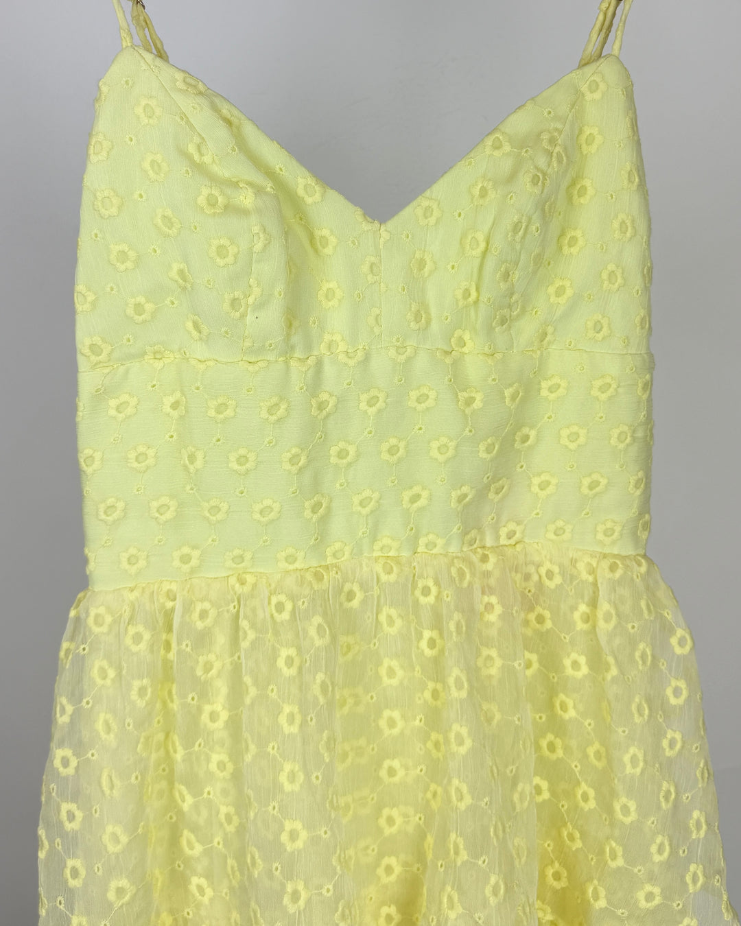 Yellow Ruffle Eyelet Dress - Size 2/4