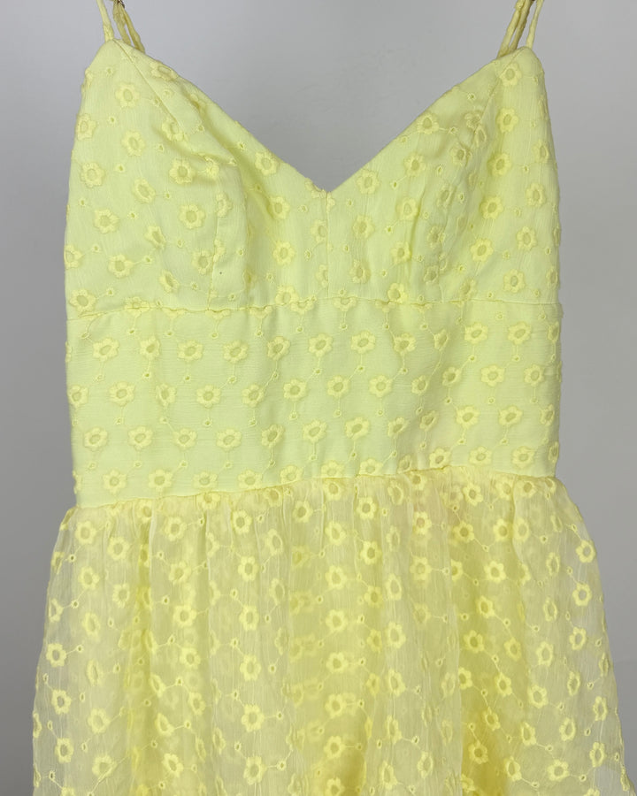 Yellow Ruffle Eyelet Dress - Size 2/4