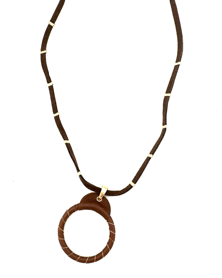 Brown Leather-like Necklace