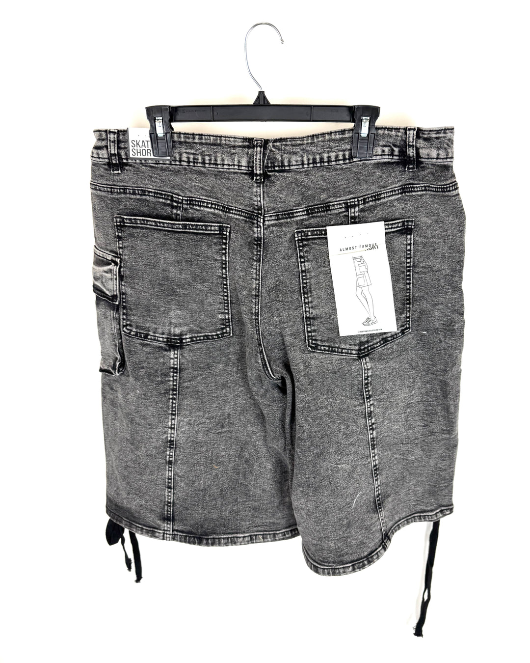 Grey Denim Cargo Shorts - Size 18