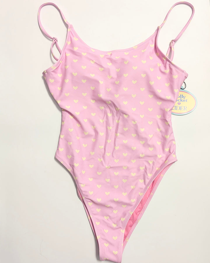 Cider Pink Heart One Piece Swimsuit - Small