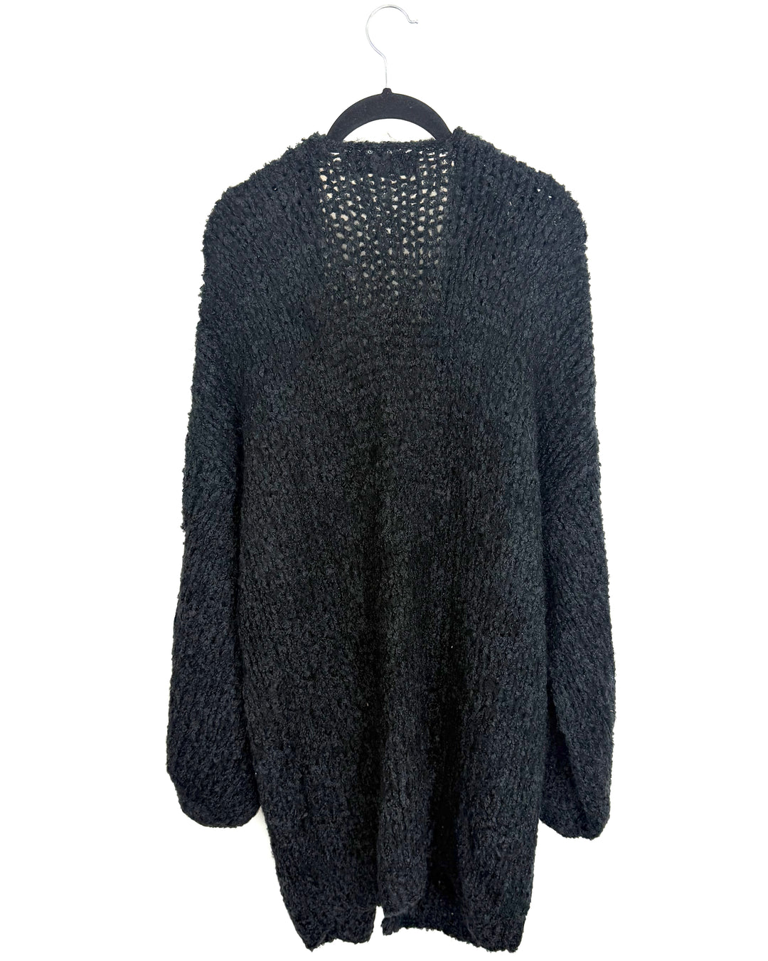 Black Open Knit Cardigan - Size 8/10