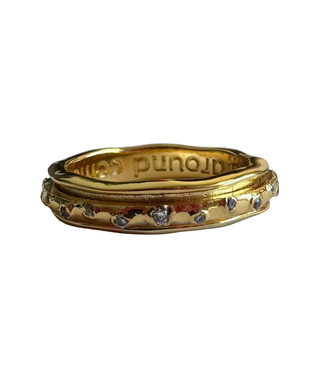 Rhinestone Gold Ring - Size 8
