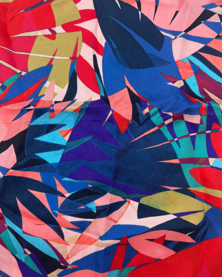 MENS Multicolor Plant Print Pocket Square