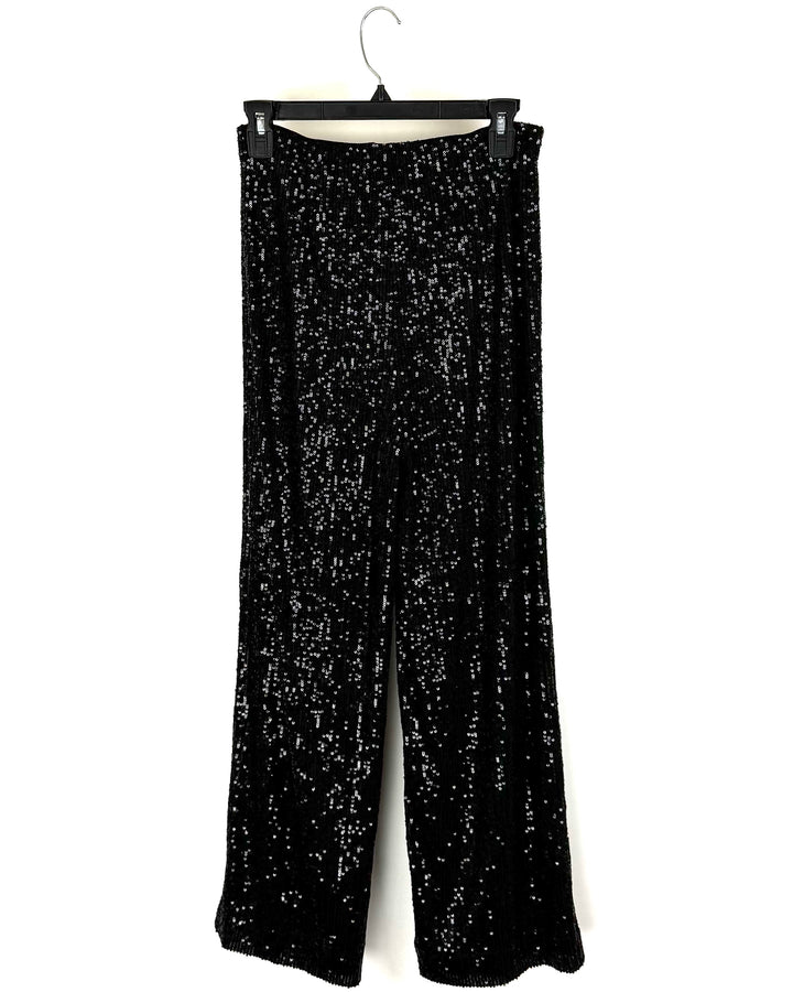 Black Sequins Straight-Leg Pants - Size 2/4