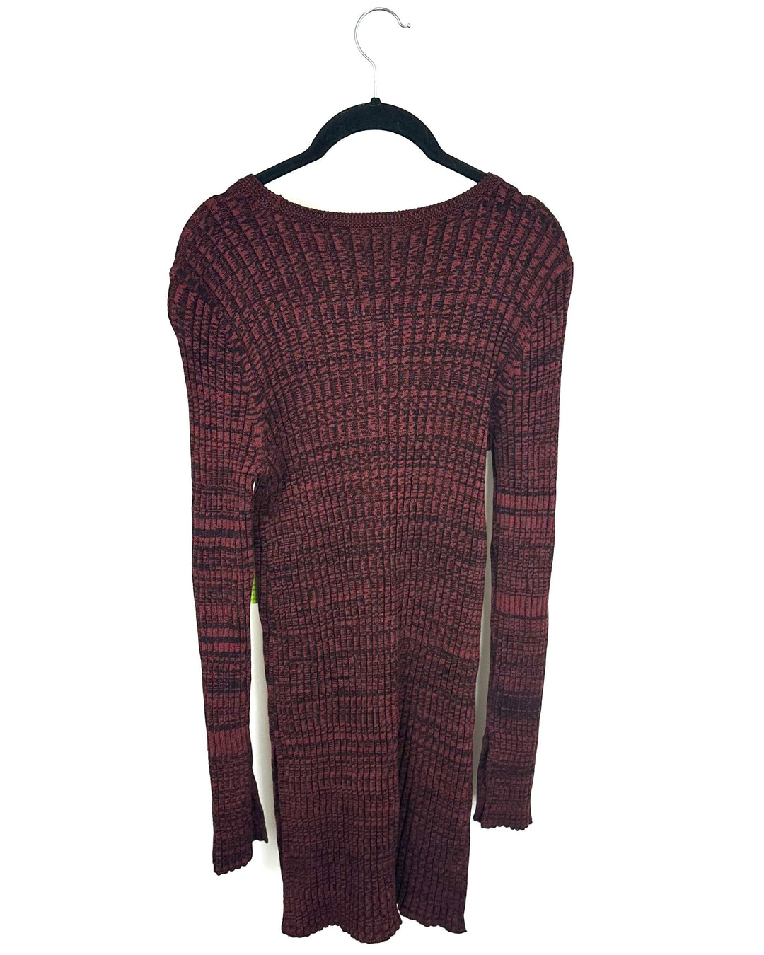 Maroon and Black Long Sleeve Sweater Dress - Size 4/6