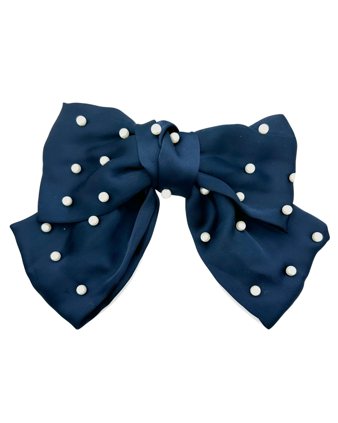 Navy Blue Pearl Bow