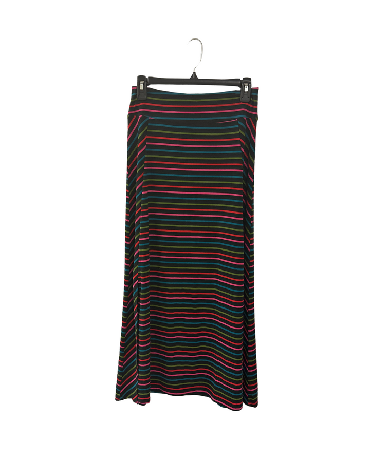 Multi Color Striped Midi Skirt - Small