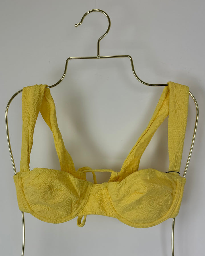 Yellow Embossed Underwire Bikini Top - Extra Small and Extra Large