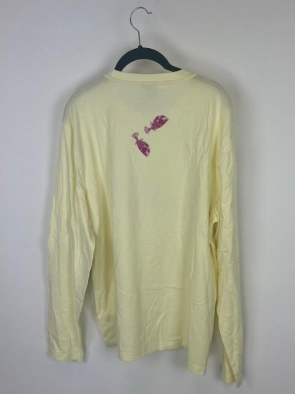 MENS Pastel Yellow Squid Graphic Long Sleeve - Medium