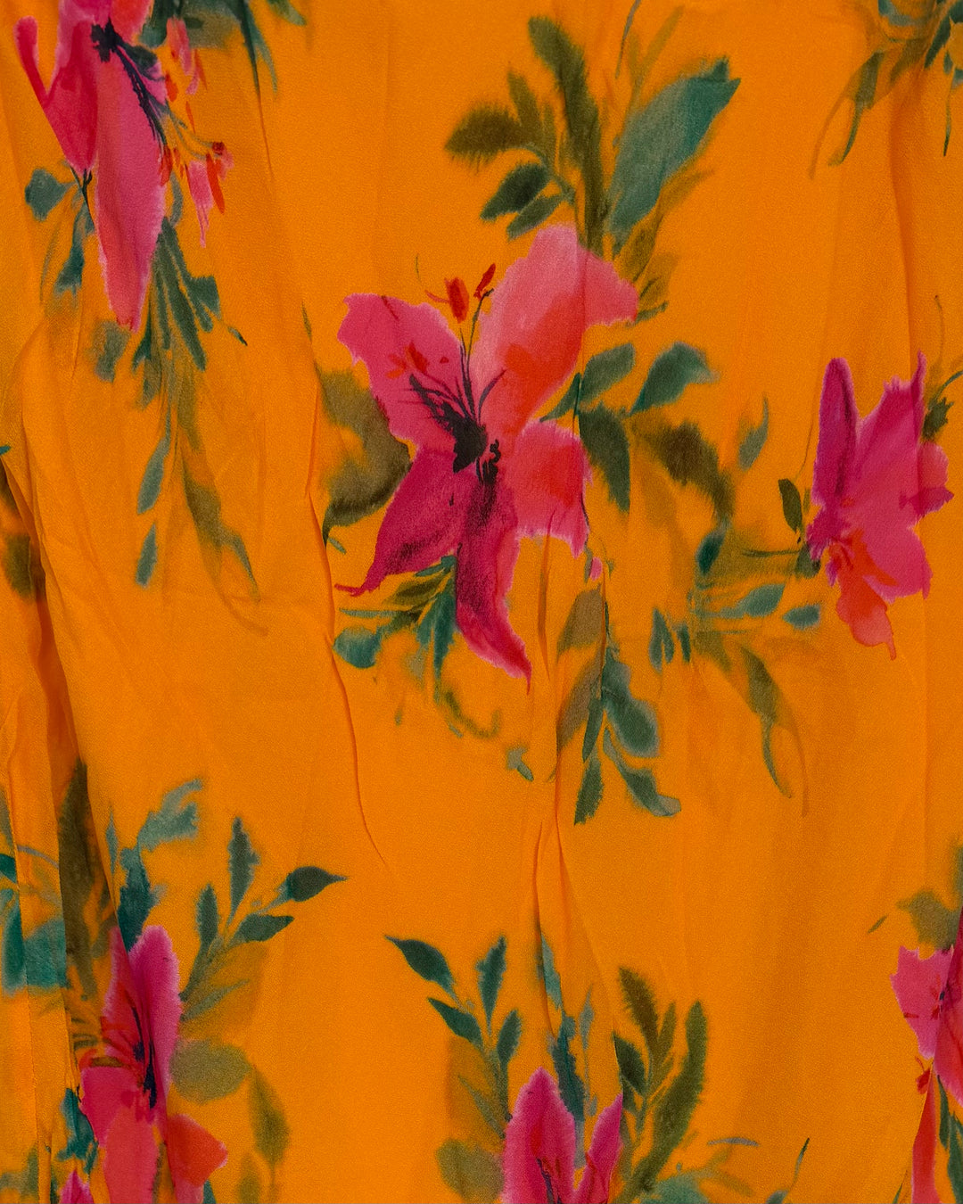 Orange Floral Skirt - Extra Small