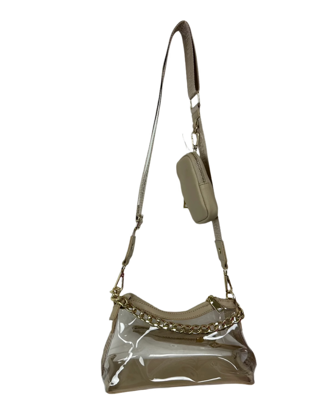 Beige Transparent Crossbody Bag