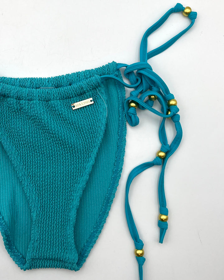 Teal Textured Cheeky Bikini Bottom - XS, S, M, L, XL