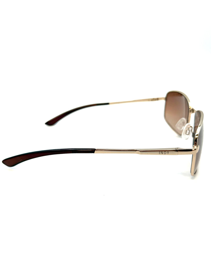 Brown & Gold Metal Sunglasses