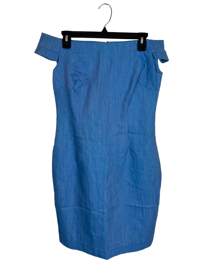 Bright Blue Off The Shoulder Dress - Size 6