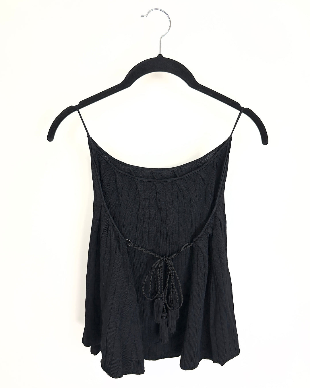 Black Ribbed Knit Top - Size 0/2