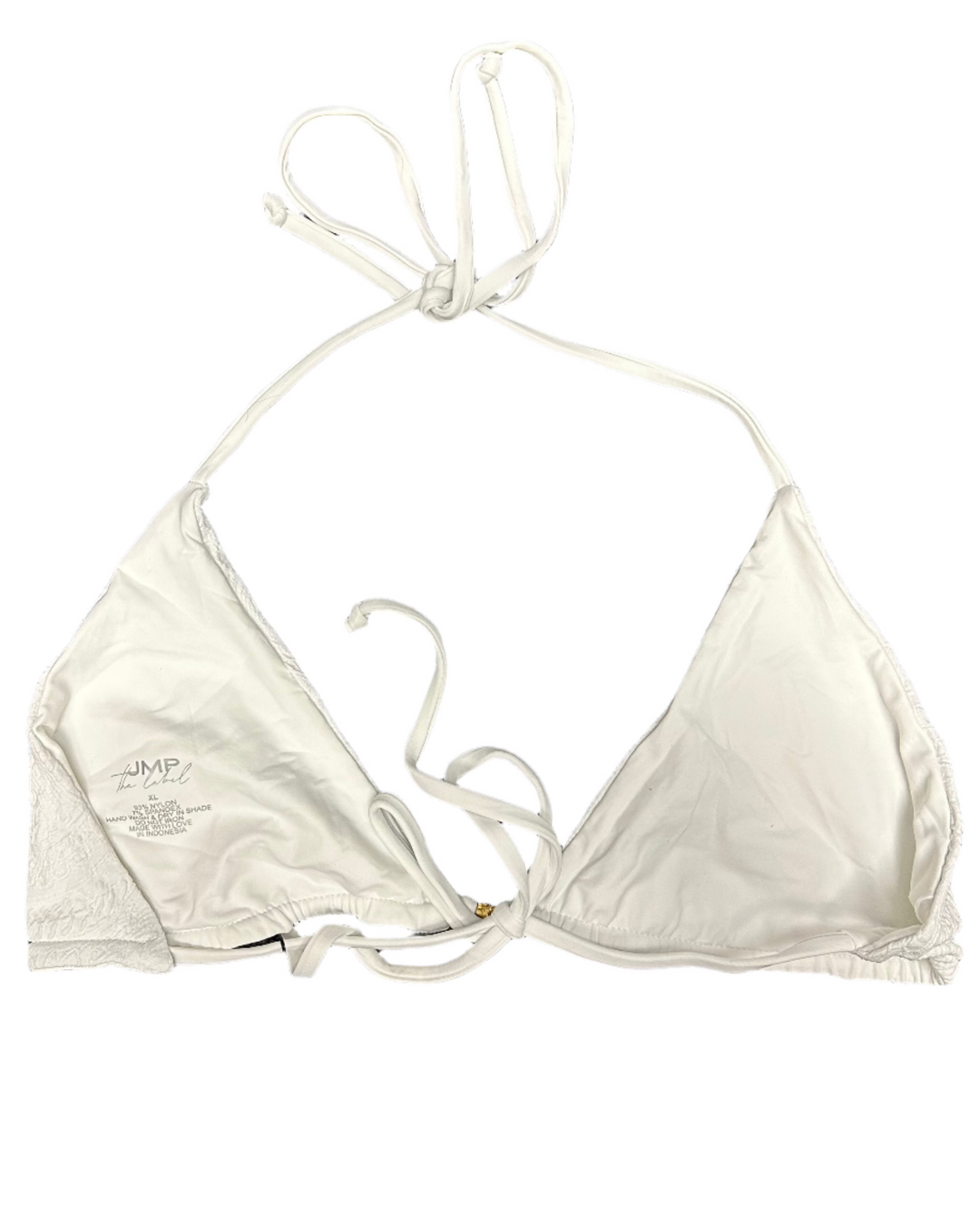 White Embossed Triangle Bikini Top - Extra Large and Extra Extra Large