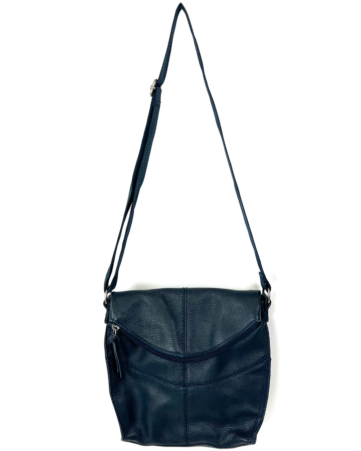 Deep Navy Blue Leather Satchel Bag