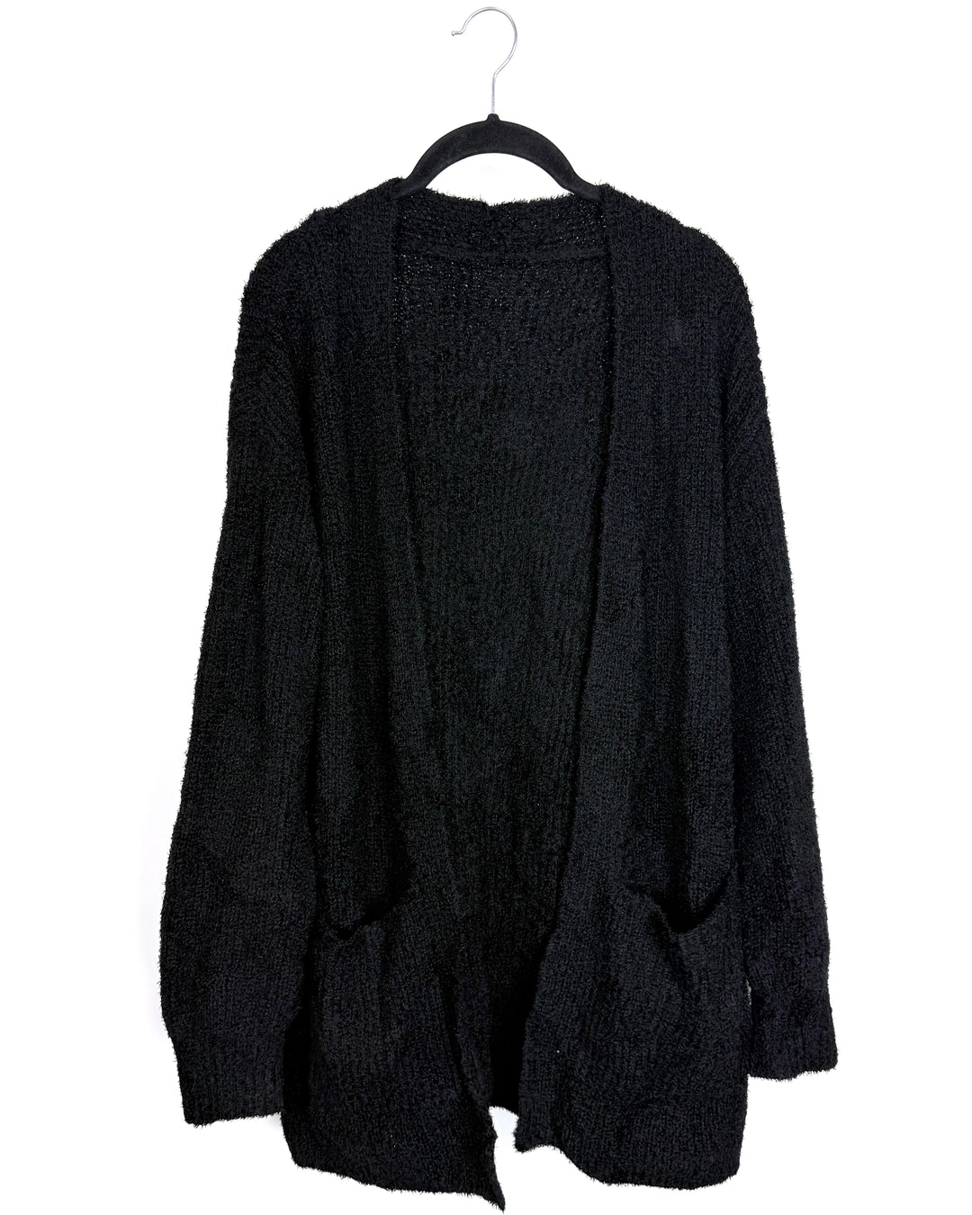 Black Open-Front Cardigan - Size 12/14