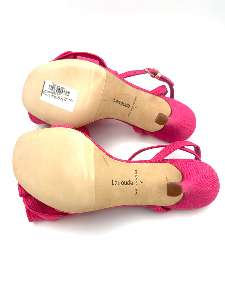 Pink Raffia Heel - Size 5, 9 and 11