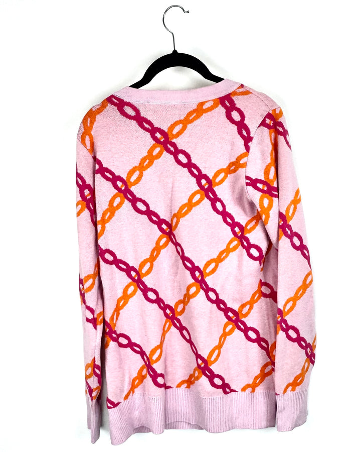 Light Pink Chain Pattern Sweater- Size 6/8