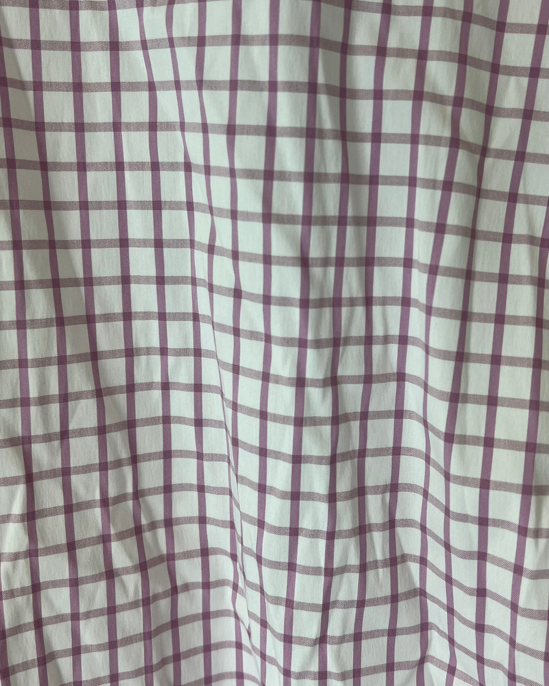 MENS Mauve and White Oversized Plaid Slim Fit Dress Shirt - 15 1/2 x 35