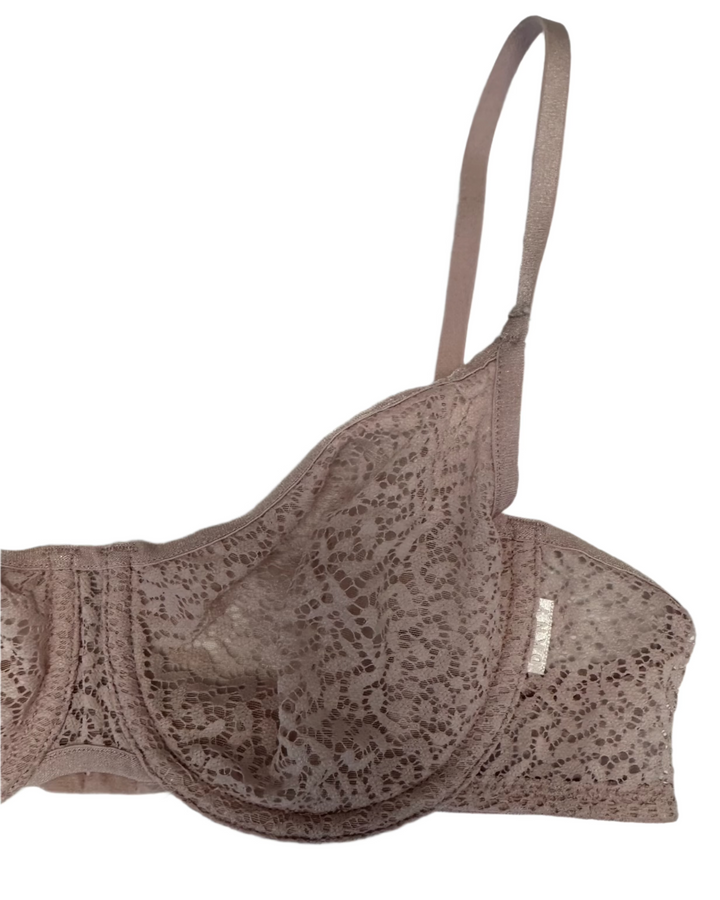 Light Pink Lace Mesh Bra - 34B