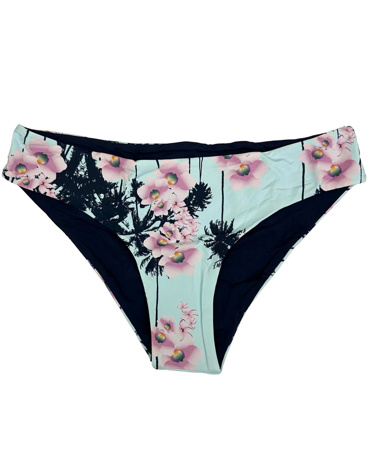 Blue & Pink Floral Reversible Classic Bikini Bottom - XS, S, L, XL