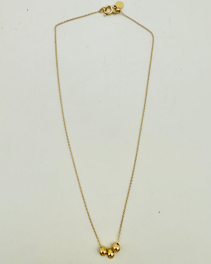 Gold Sphere Pendant Necklace