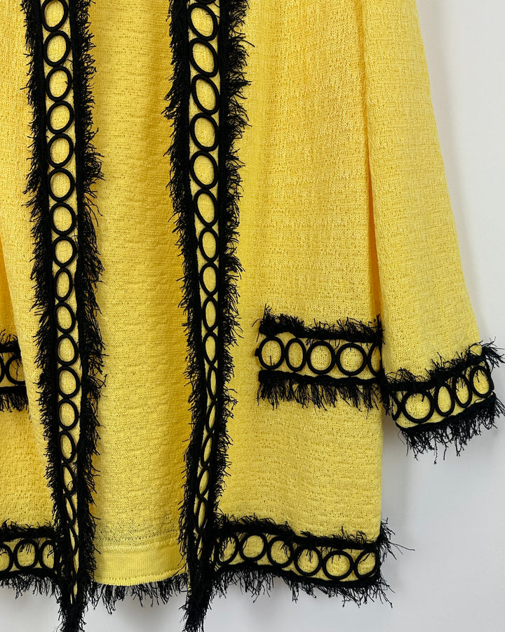 Yellow And Black Knit Cardigan - Size 2-4