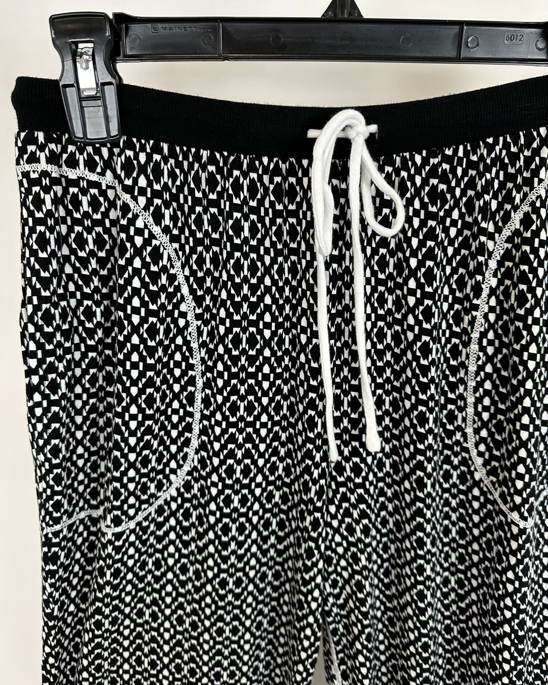Black and White Abstract Pajama Pants - Small
