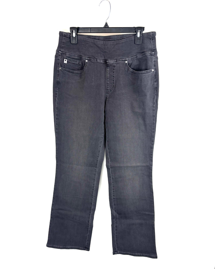 Charcoal Grey Pull On Style Jeans- Size 12