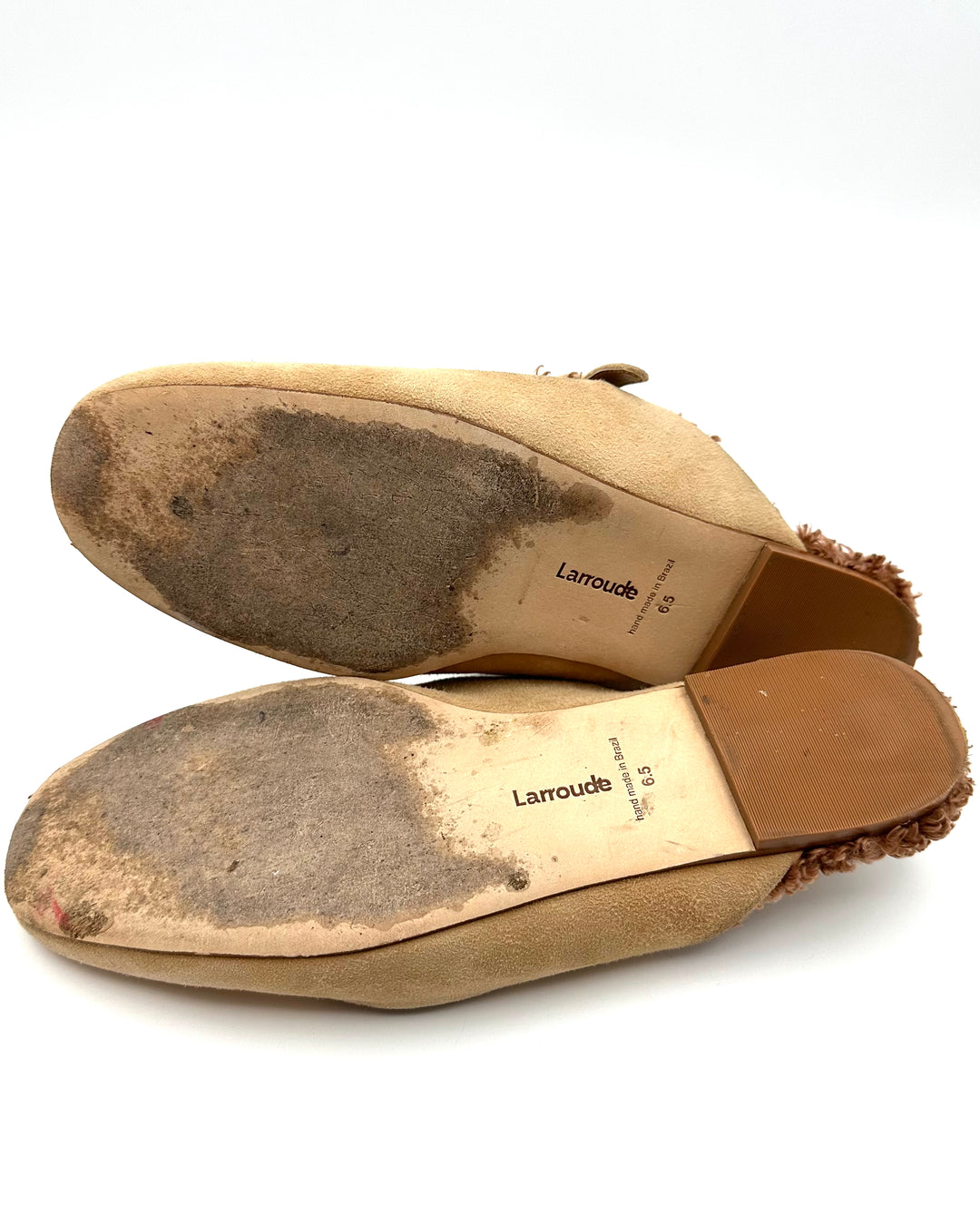 Tan Suede Flat Mule - Size 6.5