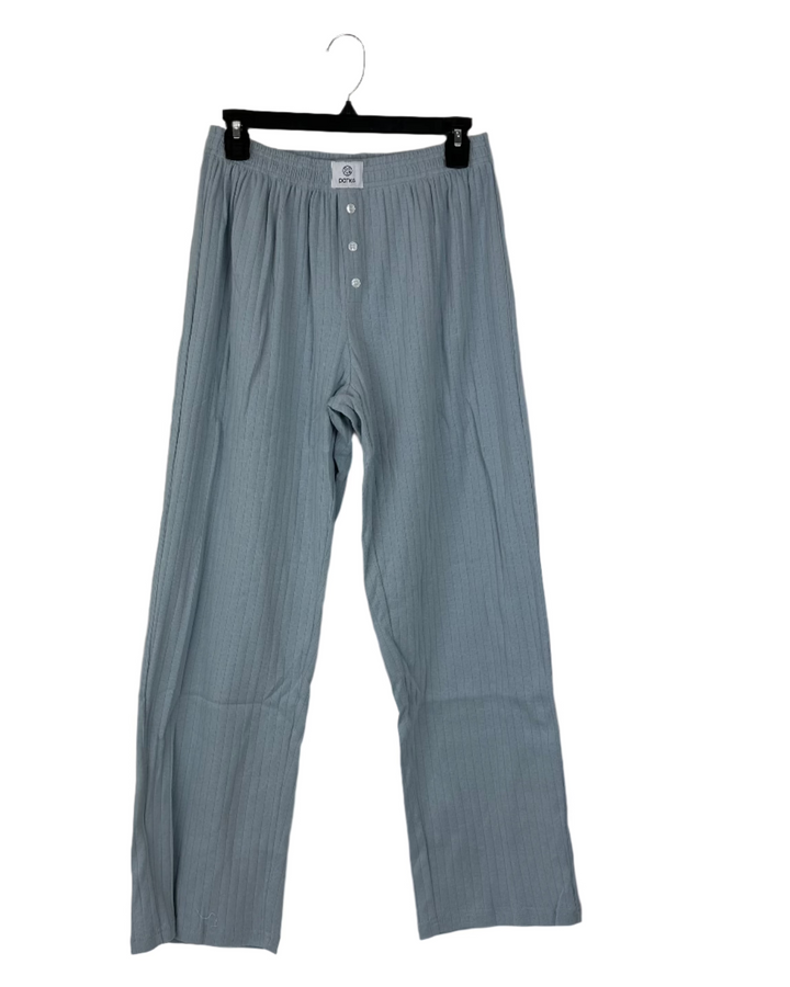 Pointelle Print Fabric Light Blue Boxer Pant - Large