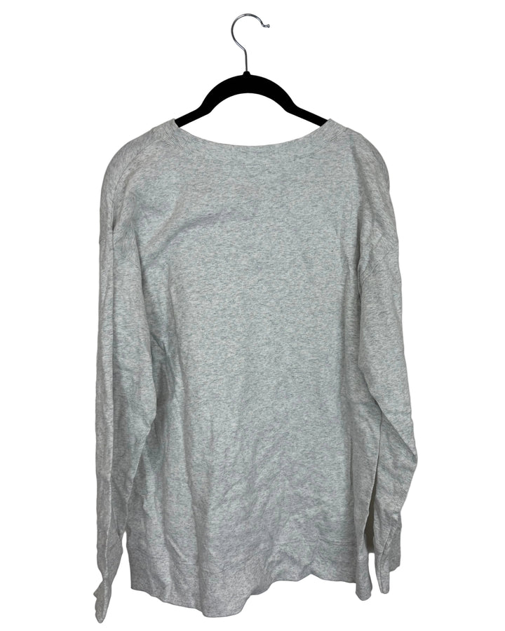 Light Heather Gray Crew Neck - Size 0/2