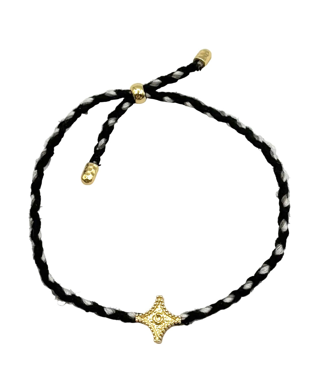 Black and White Braided Cord Bracelet