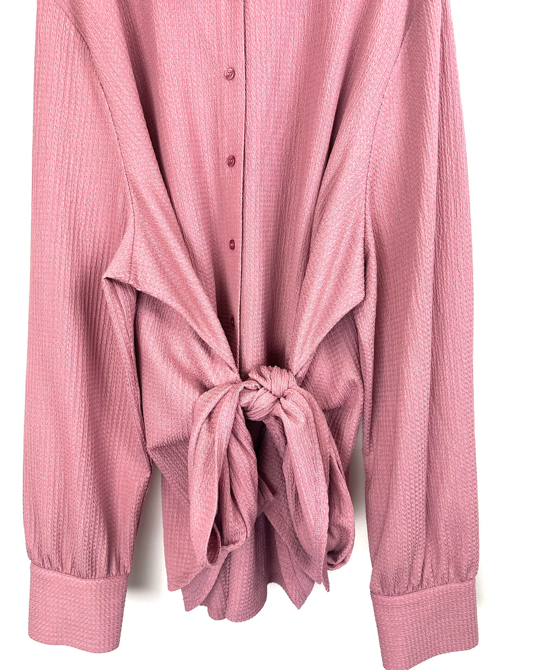 Light Pink Waffle Knit Blouse - Size 2x