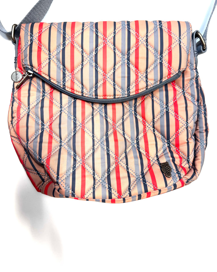 Red And Blue Striped Crossbody Bag