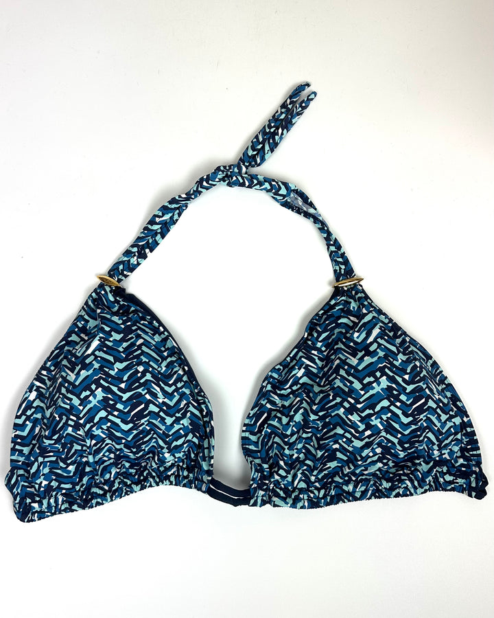 Shades of Blue Double String Multi Wear Bikini Top - Large