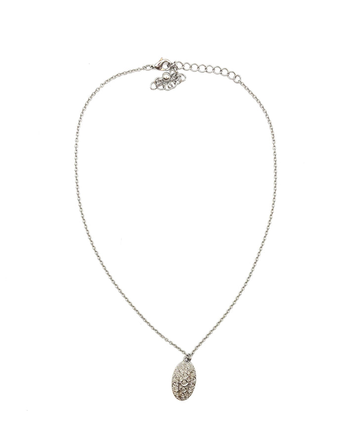 Silver Oval Pendant Necklace