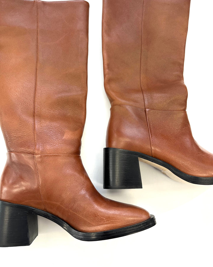 Brown Leather Boots - Size 5.5