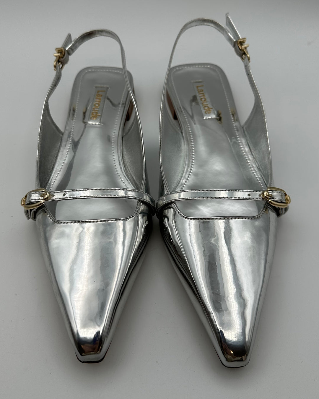 Silver Patent Leather Flat - Size 8.5