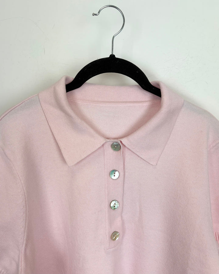 Pink Short Sleeve Sweater - Size 4/6