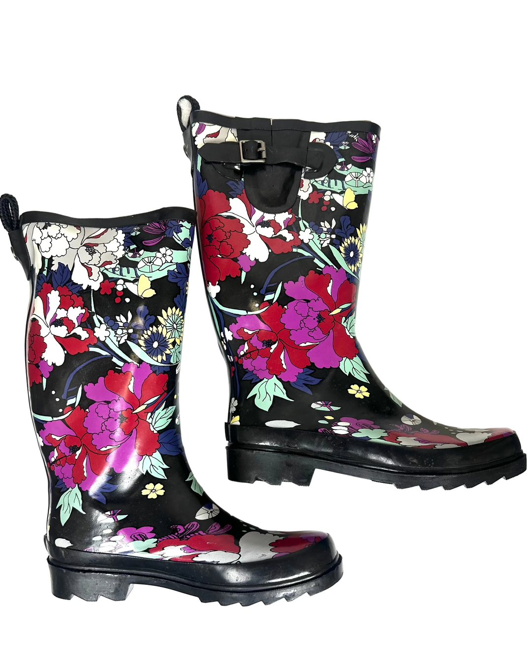 Tall Floral Rainboots - Size 8 and 9