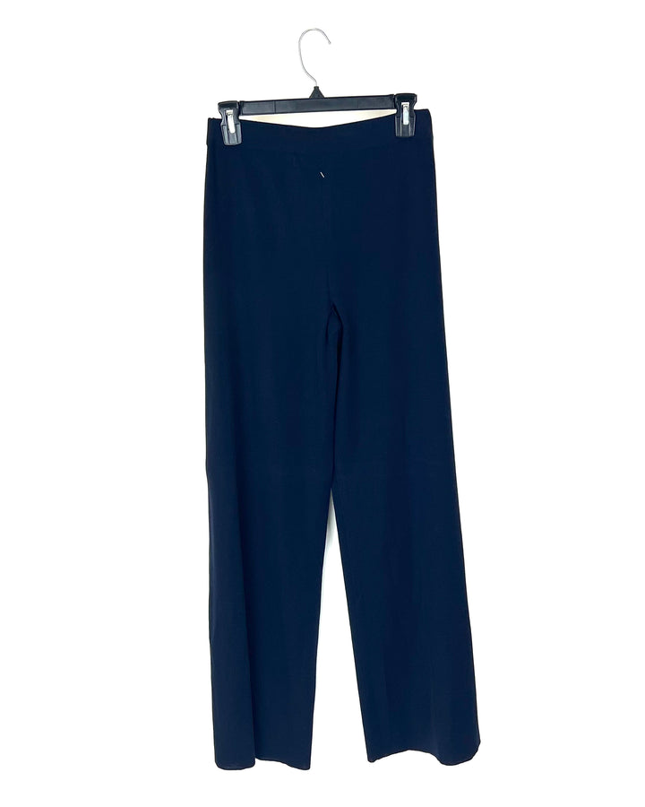Navy Blue Wide Leg Dress Pants - Extra Small, Small, Petite Small