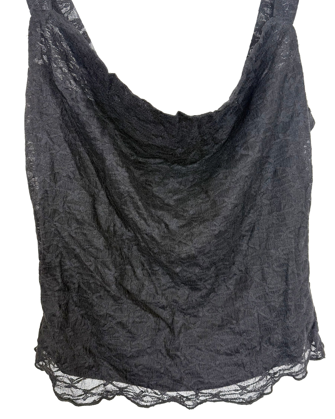 Black Cowl Lace Neck Top - Size 2/4
