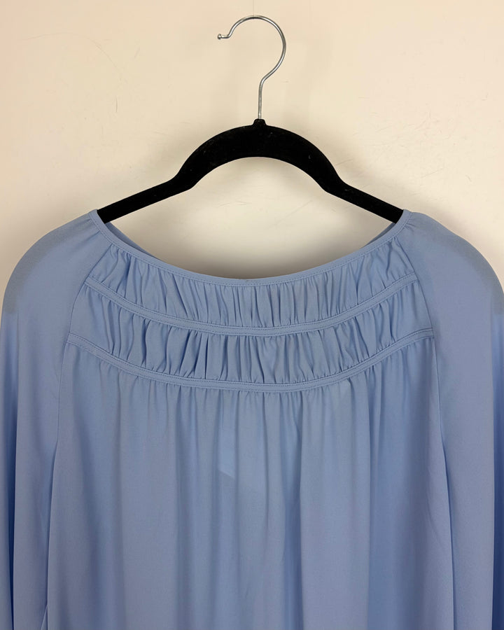 Periwinkle Chiffon Long Sleeve Blouse - Size 6/8