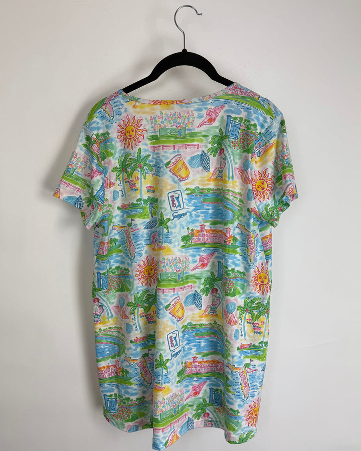 Bright Tropical Golf Print T-Shirt - Size 4/6