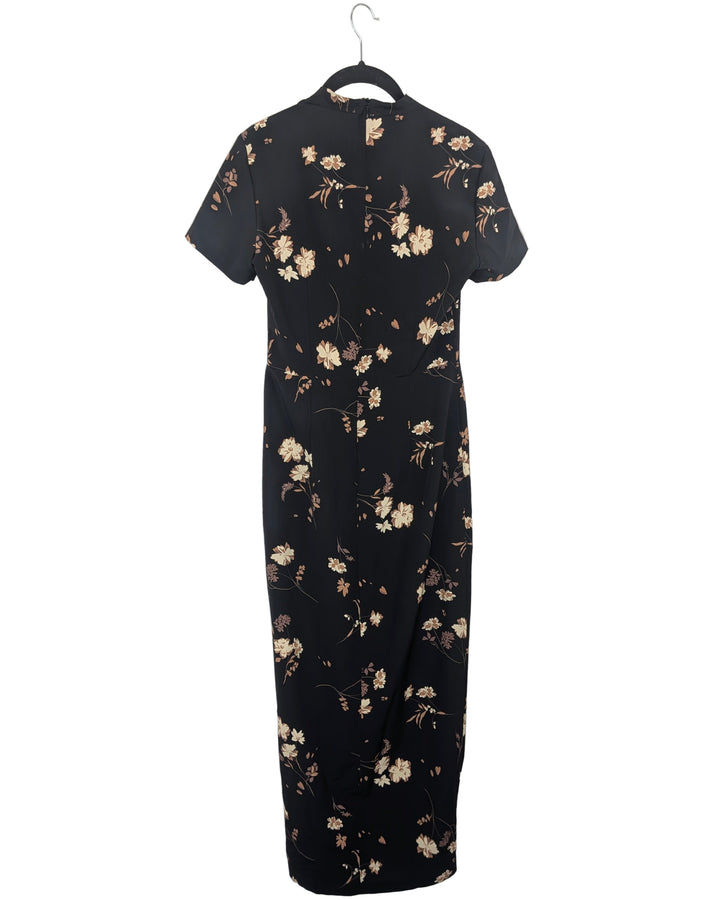 Black Floral Dress - Size 2/4