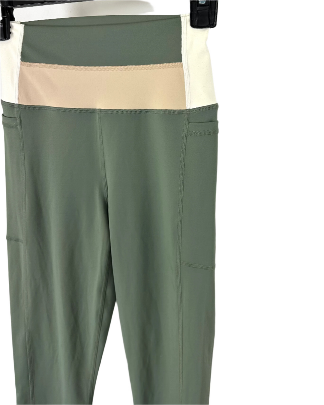 Sage Green and Beige Leggings - Size 0/2